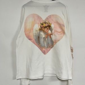 NWOT Boys Lie- white thermal Long Sleeve with angel